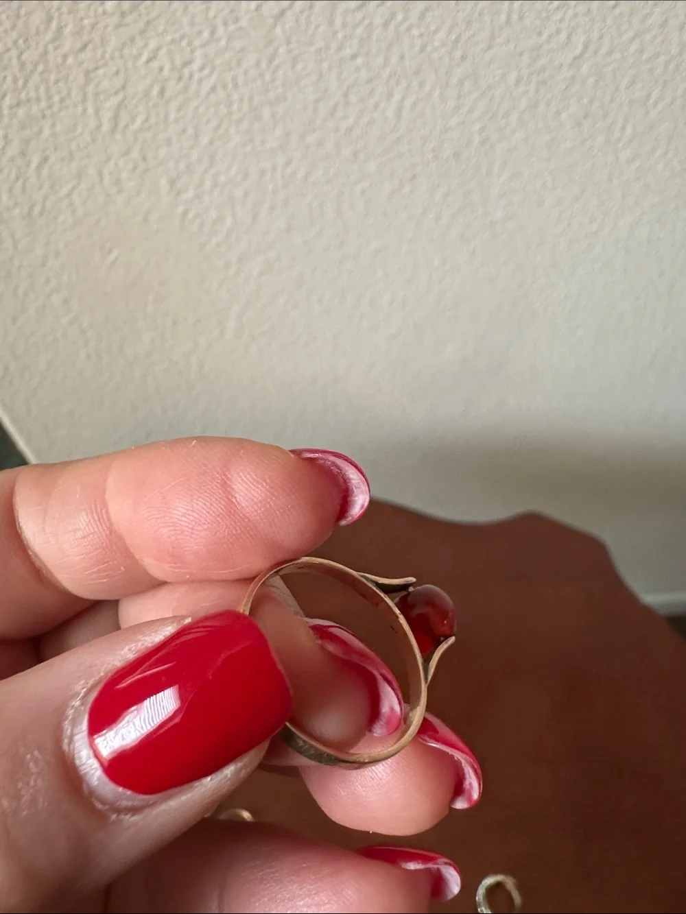Fashion Jewelry Gold-Tone Ring Set with Green, Red, Purple Accents